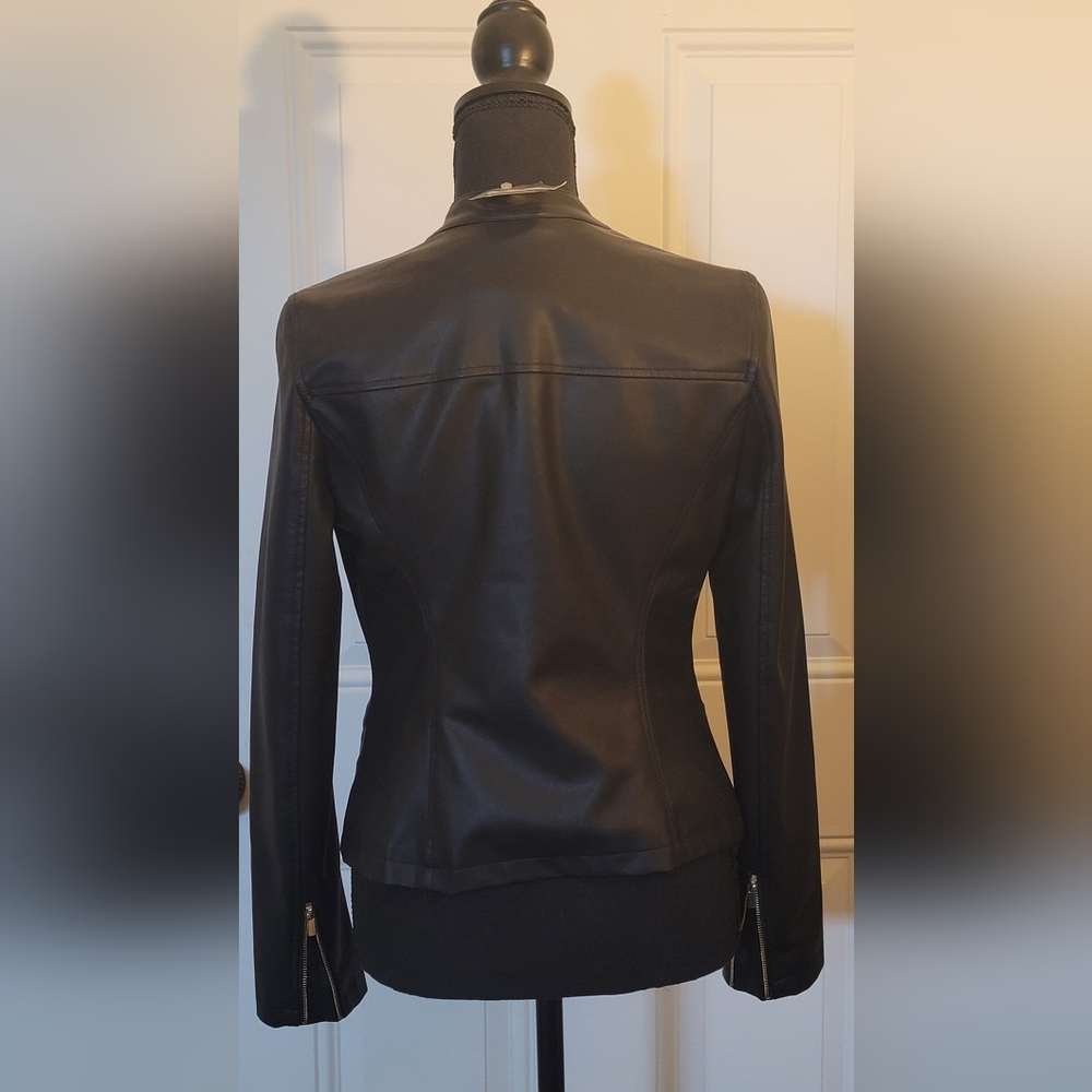 Guess Women's Faux Leather Jacket Small Black